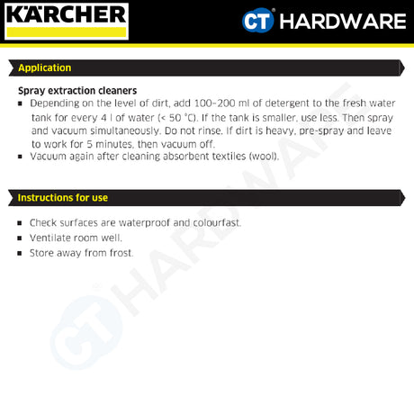 Karcher 62957710 Carpet Cleaner RM 519 For SE3 Compact Home Floor, SE4 Plus, SE4001 & PUZZI 1 Litre