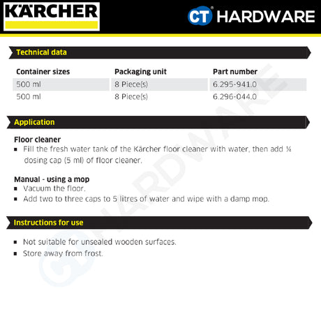 Karcher 62959410 Floor cleaning and care for sealed wood RM 534, 500ml