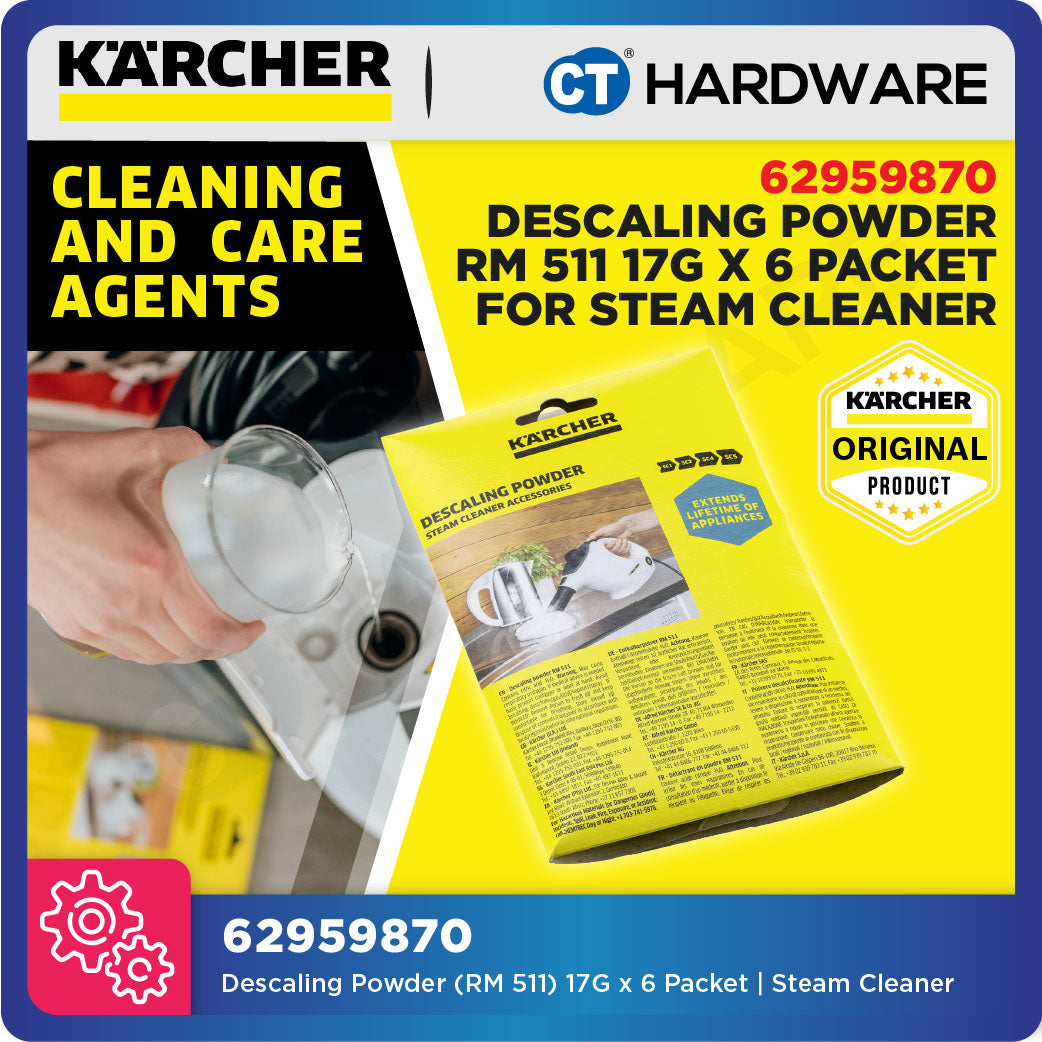 Karcher 62959870 Descaling Powder (RM 511) 17G x 6 Packet, Steam Cleaner