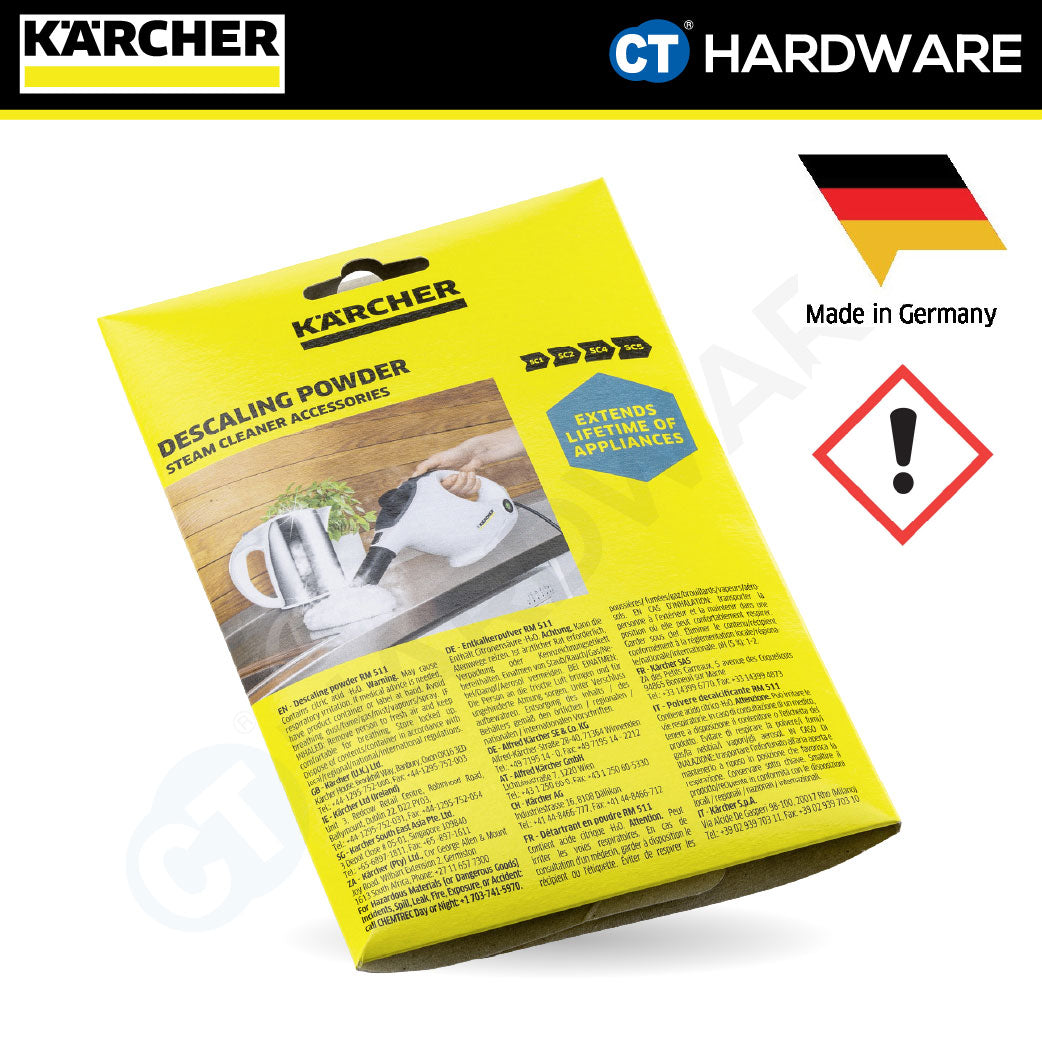 Karcher 62959870 Descaling Powder (RM 511) 17G x 6 Packet, Steam Cleaner