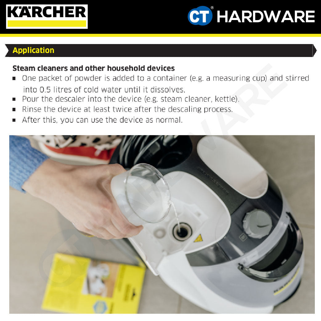 Karcher 62959870 Descaling Powder (RM 511) 17G x 6 Packet, Steam Cleaner
