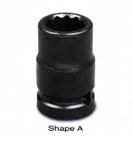 Action 1/2"Dr Standard Length Impact Socket 12-point 8mm-36mm