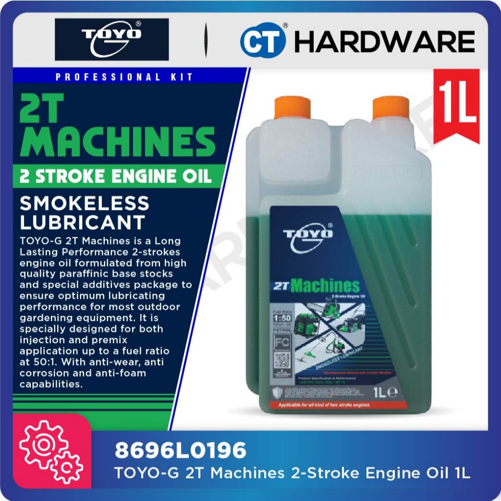 Toyo-G Machines 2T 2-Stroke Engine Oil Smokeless Lubricant 1L [ 8696L0196 ]
