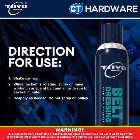 Toyo-G Belt Dressing Spray 300ml (Stop Belt Slippage) [ 8696L1487 ]