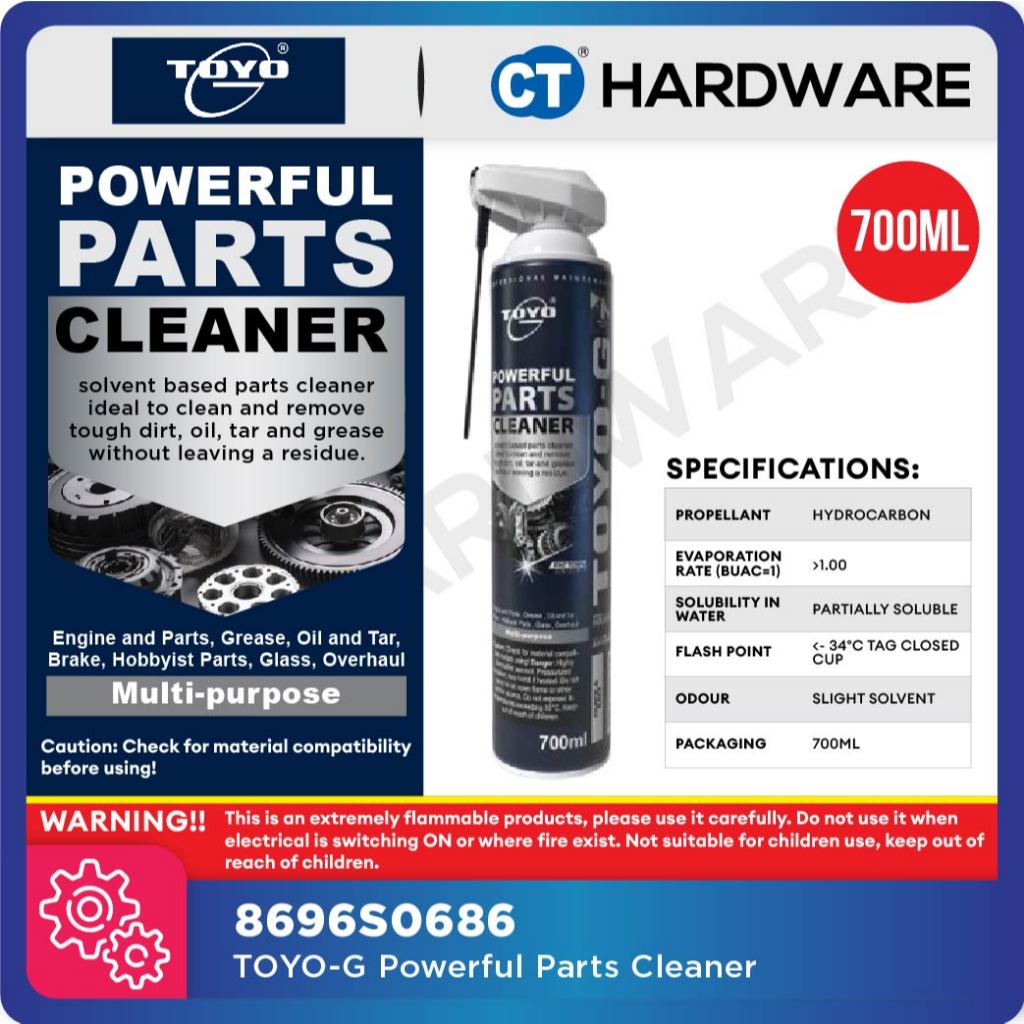 Toyo-G Powerful Parts Cleaner 700ml for Cars and Motorcycle [ 8696S0686 ]