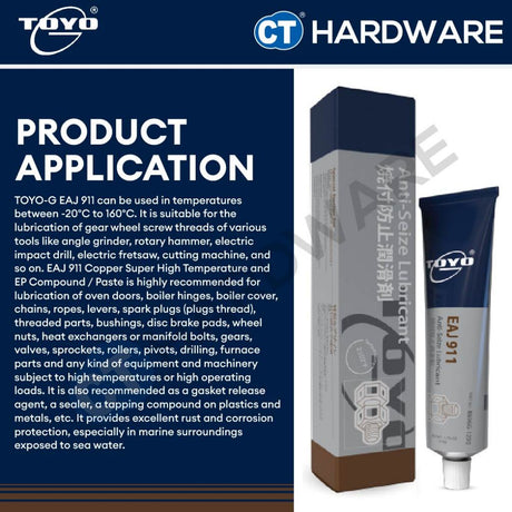 Toyo-G EAJ 911 Copper Anti Seize Compound Lubricants 60GM [ 8696G1290 ]