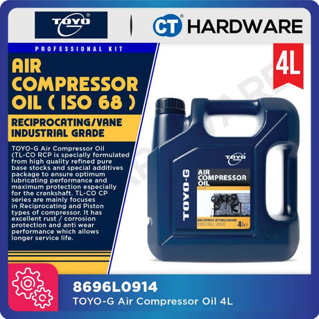 Toyo-G Air Compressor Oil 1L | 4L ( ISO68 ) [ 8696L0913 / 8696L0914 ]