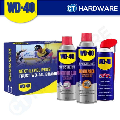 WD40® Home Kit Set Smart Straw® Anti-Rust Lubricant 382ml + Air Conditioner Cleaner 360ml + Degreaser 450ml LIMITED EDITION