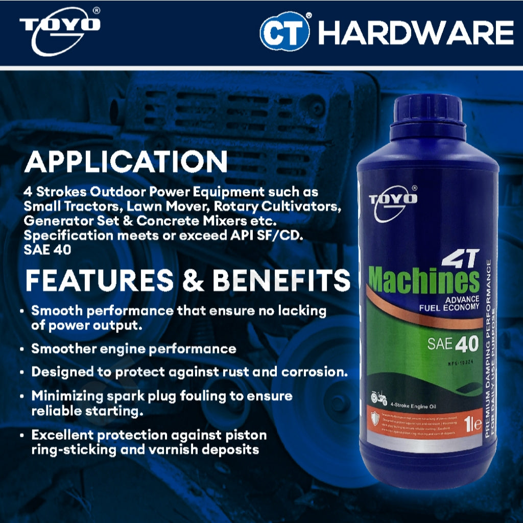 Toyo-G 4-Stroke Engine Oil SAE40 1L | 4L [ 8696L1606 | 8696L1607 ]