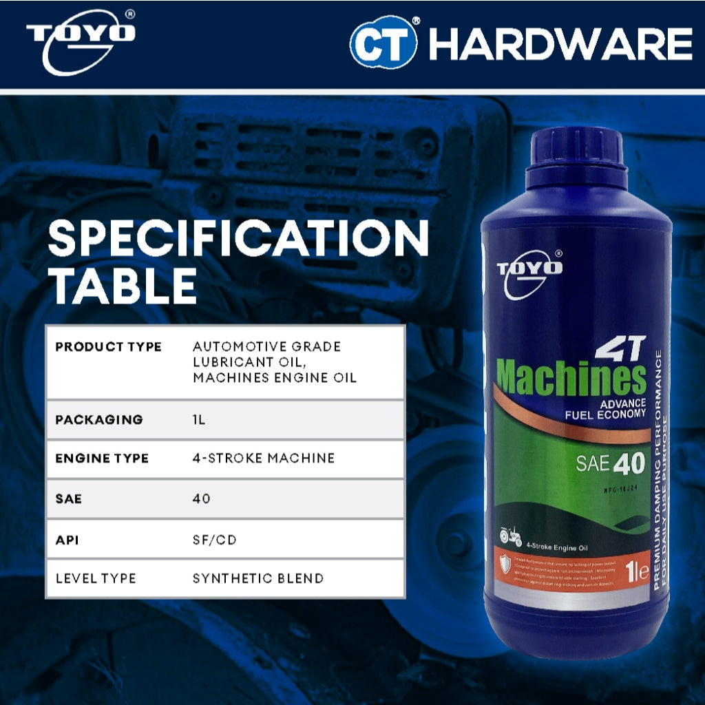 Toyo-G 4-Stroke Engine Oil SAE40 1L | 4L [ 8696L1606 | 8696L1607 ]