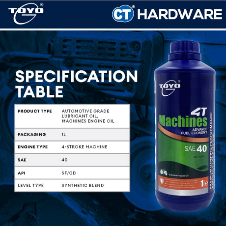 Toyo-G 4-Stroke Engine Oil SAE40 1L | 4L [ 8696L1606 | 8696L1607 ]