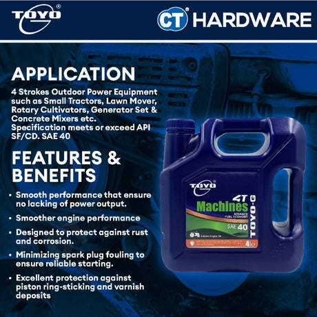 Toyo-G 4-Stroke Engine Oil SAE40 1L | 4L [ 8696L1606 | 8696L1607 ]