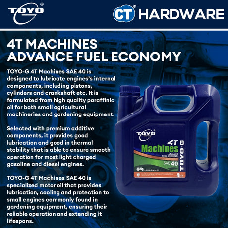 Toyo-G 4-Stroke Engine Oil SAE40 1L | 4L [ 8696L1606 | 8696L1607 ]