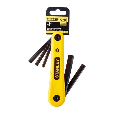 Stanley 69-260 Folding Hex Key Set 5 Piece  (3/16  7/32  1/4  5/16  3/8)