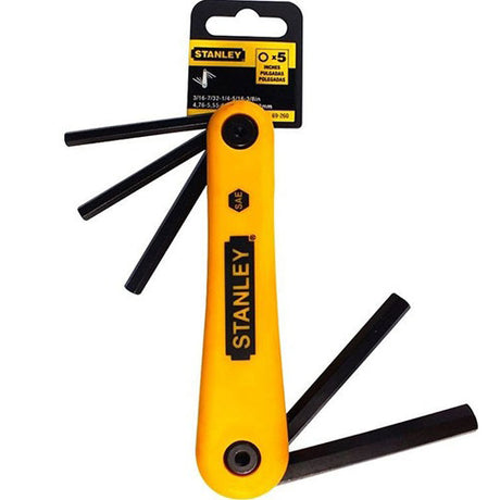 Stanley 69-260 Folding Hex Key Set 5 Piece  (3/16  7/32  1/4  5/16  3/8)