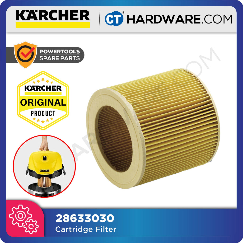 Karcher 28633030 One-Piece Cartridge Filter for WD Series Vacuum Cleaner & Carpet Cleaner