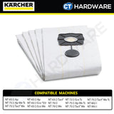 KARCHER 69042520 ORIGINAL WET FILTER BAG FOR NT 65/2 | NT 75/2 WET AND DRY VACUUM CLEANER [ 5 PIECES ]