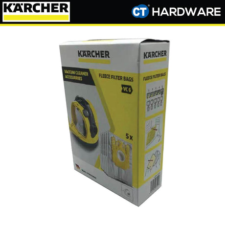 KARCHER 69043290 FLEECE FILTER BAG REPLACEMENT [ 5PCS ] FOR VC6 DRY VACUUM CLEANER