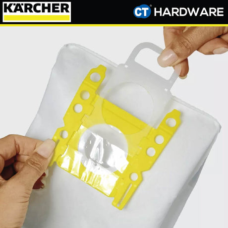 KARCHER 69043290 FLEECE FILTER BAG REPLACEMENT [ 5PCS ] FOR VC6 DRY VACUUM CLEANER