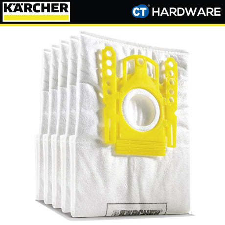 KARCHER 69043290 FLEECE FILTER BAG REPLACEMENT [ 5PCS ] FOR VC6 DRY VACUUM CLEANER