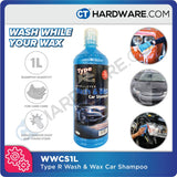 TYPE R WWCS1L Wash & Wax Car Shampoo 1L For Car Care