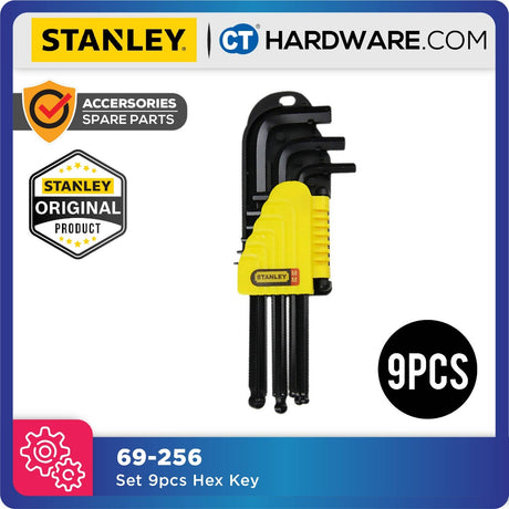 Stanley 69-256 Hex Key Set 9 Piece Ball Tips (1.5-10mm)