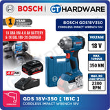 Bosch GDS 18V-350 Cordless Impact Wrench 18V 350 Nm [ Full Pack 4.0Ah | SOLO Unit ]