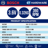 Bosch PRO GO 3 Cordless Smart Screwdriver Kit 3.6V