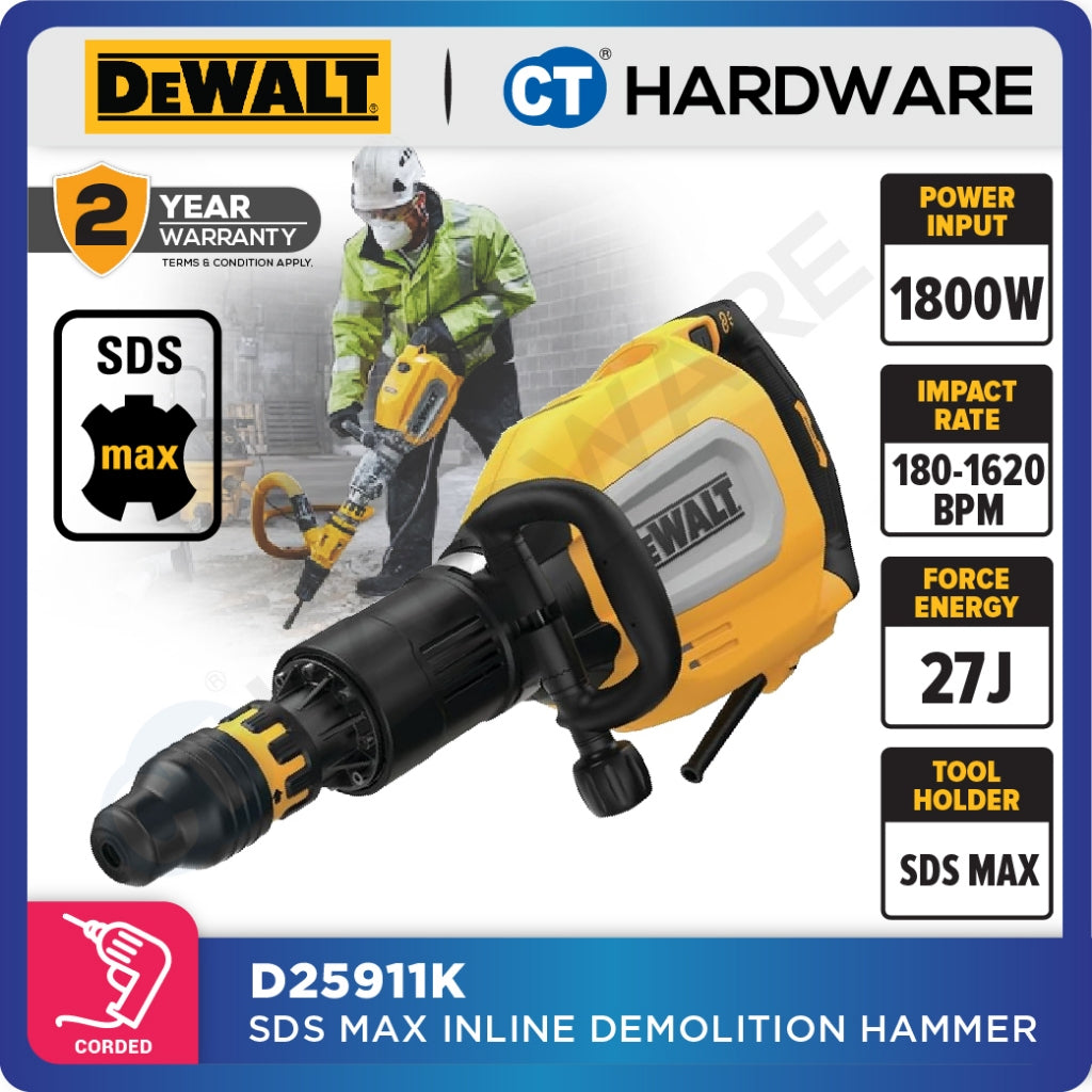 DeWalt D25911K SDS Max Demolition Hammer 1700W 27J 12.7kg
