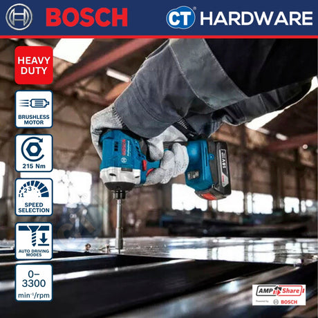 Bosch GDR 18V-215 SOLO Cordless Brushless Impact Driver 18V 1/4" 220NM [ 06019L60L0 | GDR18V215SOLO ]