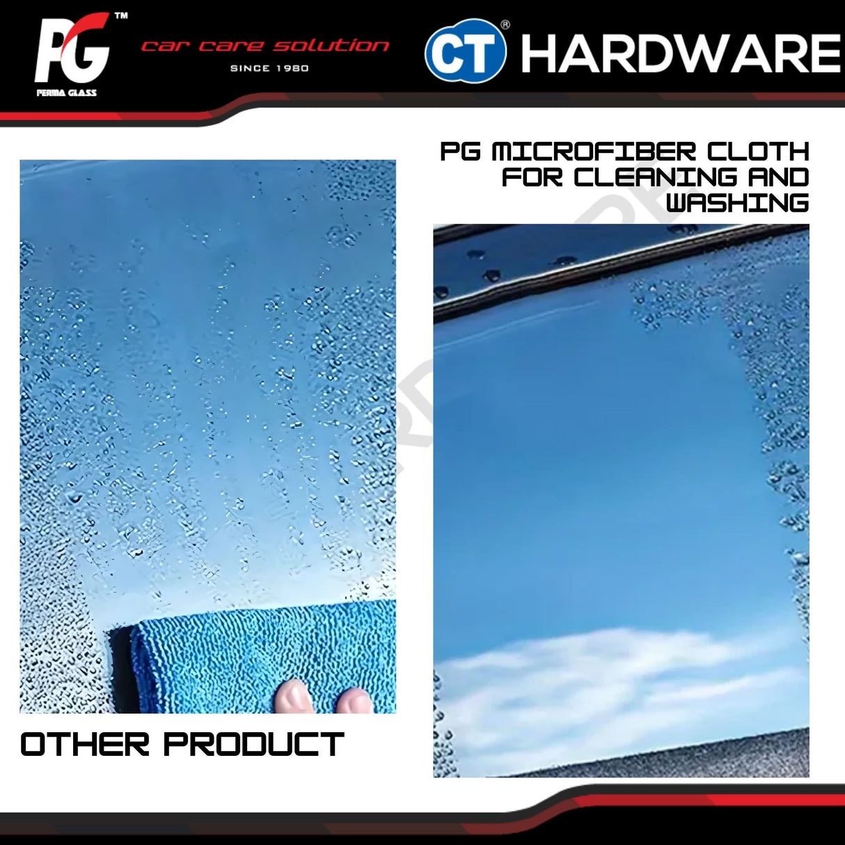 PG Perma Glass PG786135 Microfiber Cloth For Exterior Cleaning & Washing 40cm x 40cm [ 9556817886135 ]