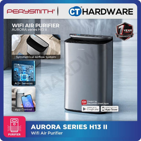PerySmith H13 II Aurora Smart WiFi Air Purifier 55m² 785m³/h
