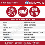 PerySmith PET13 Ai Smart WiFi Pet Air Purifier 60m² 860m³/h