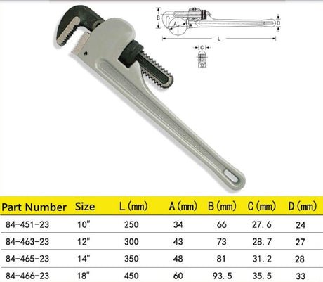 Stanley 84-451-S / 84-463-S Aluminium Pipe Wrench