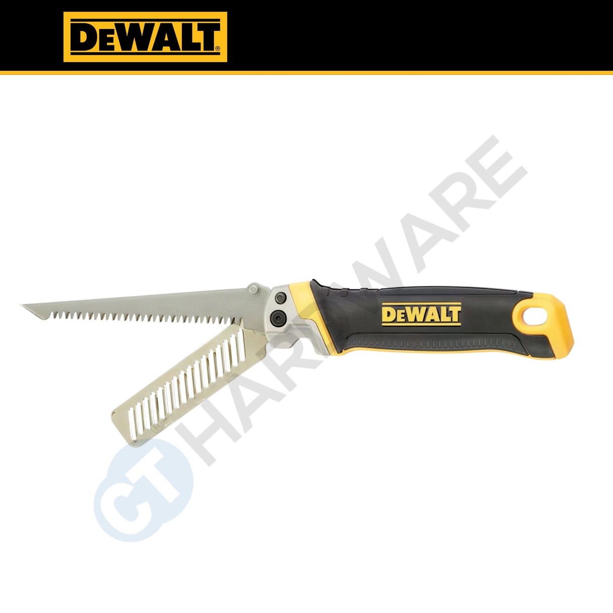 DEWALT DWHT0-20123 Folding Jab Saw with Rasp | 2-in-1 Drywall Saw | Triple Ground Teeth | Folding Hand Saw