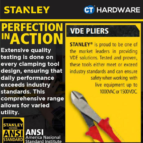STANLEY 84000 / 84001 / 84002 VDE COMBINATION PLIERS 6" / 7" / 8"