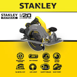 Stanley SBC551M1T Cordless Brushless Circular Saw 20V 4.0Ah 7" 185mm 5000RPM C/W 1 Battery & Charger
