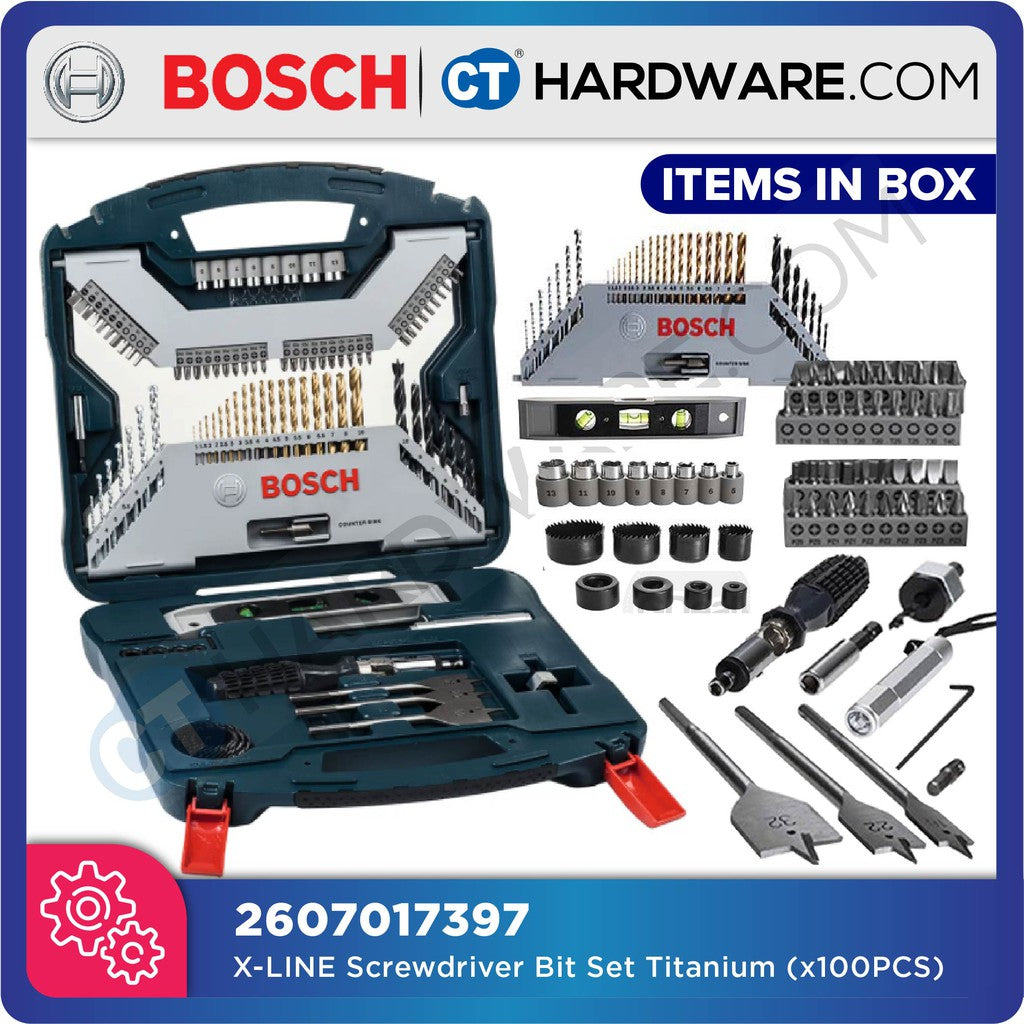 Bosch 2607017397 X-Line Screwdriver Bit Set x 100pcs Titanium – CT