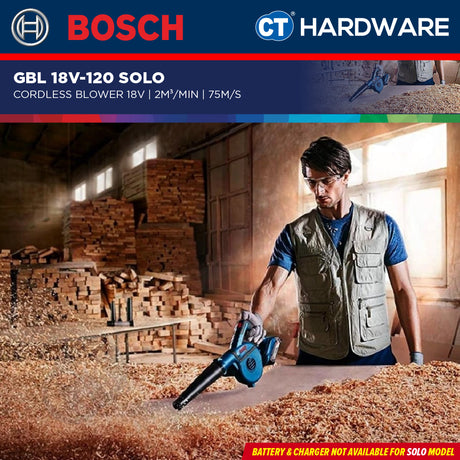 Bosch GBL 18V-120 SOLO Professional Cordless Blower Without Battery & Charger, GBL18V120SOLO