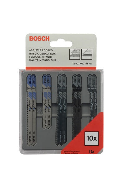 Bosch 10-piece jigsaw blade set for Metal & Wood 2607010148