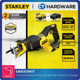 Stanley SBR311M1T Cordless Brushless Reciprocating Saw 20V 4.0Ah 2300–3200SPM C/W Battery & Charger
