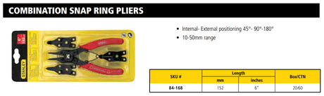 Stanley 84-168-22 Combination Snap Ring Plier 152mm / 6"