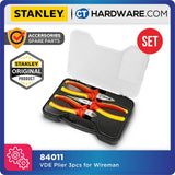 STANLEY 84011 VDE PLIER SET X 3PC (84001 , 84003 , 84007) X 1000V (WIREMAN USE)