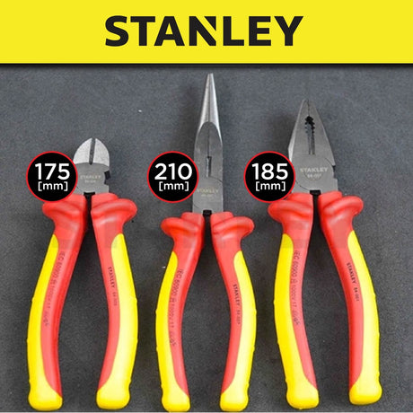 STANLEY 84011 VDE PLIER SET X 3PC (84001 , 84003 , 84007) X 1000V (WIREMAN USE)