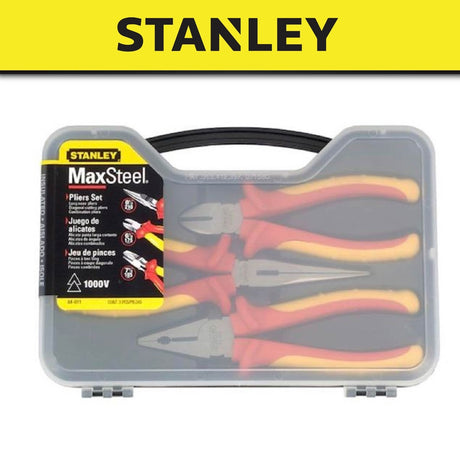 STANLEY 84011 VDE PLIER SET X 3PC (84001 , 84003 , 84007) X 1000V (WIREMAN USE)