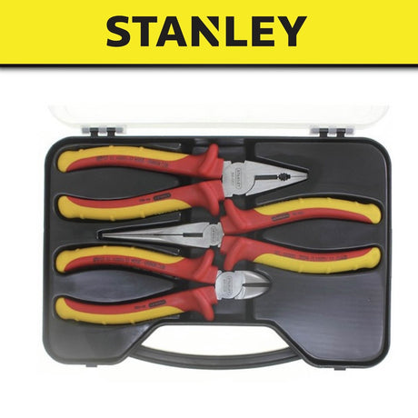 STANLEY 84011 VDE PLIER SET X 3PC (84001 , 84003 , 84007) X 1000V (WIREMAN USE)