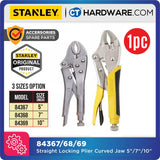 STANLEY CURVED JAW LOCKING PLIERS SIZE 5" TO 10" 84367 / 84368 / 84369