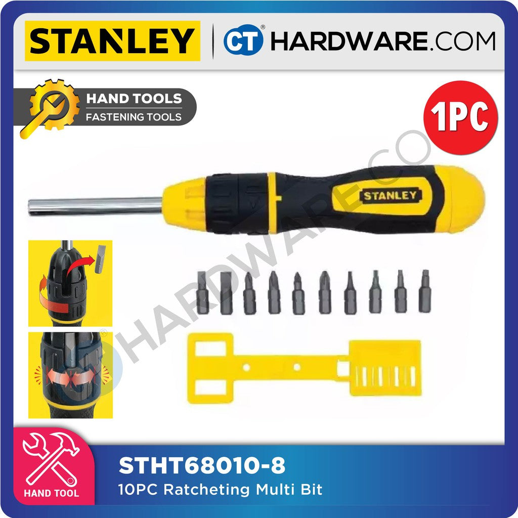 Stanley STHT68010-8 10PCS MULTI-BIT RATCHETING SCREWDRIVER