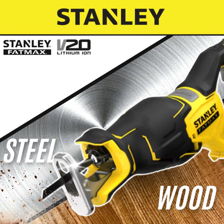 Stanley SBR311M1T Cordless Brushless Reciprocating Saw 20V 4.0Ah 2300–3200SPM C/W Battery & Charger