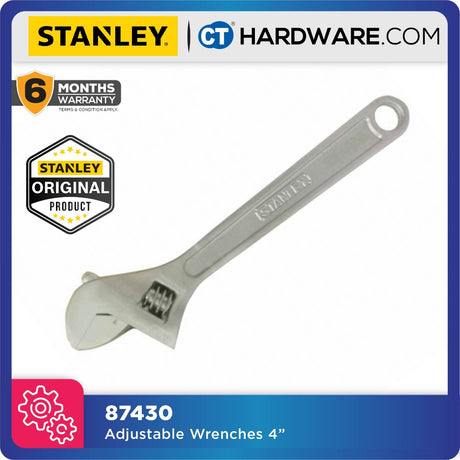 Stanley 87-430-1-S Adjustable Wrench Chrome-Plated 100mm / 4”